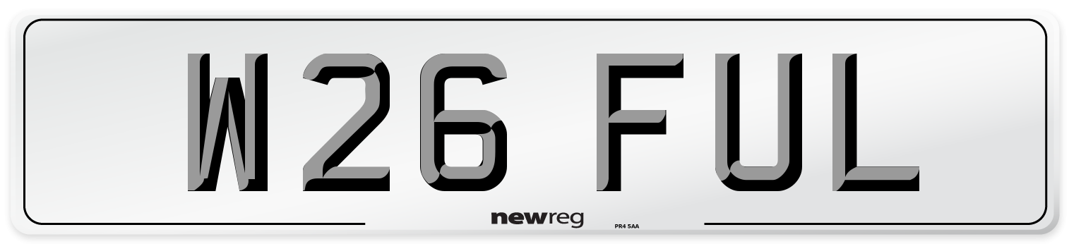 W26 FUL Number Plate from New Reg